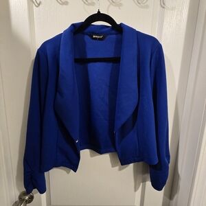 Blue Draped Blazer